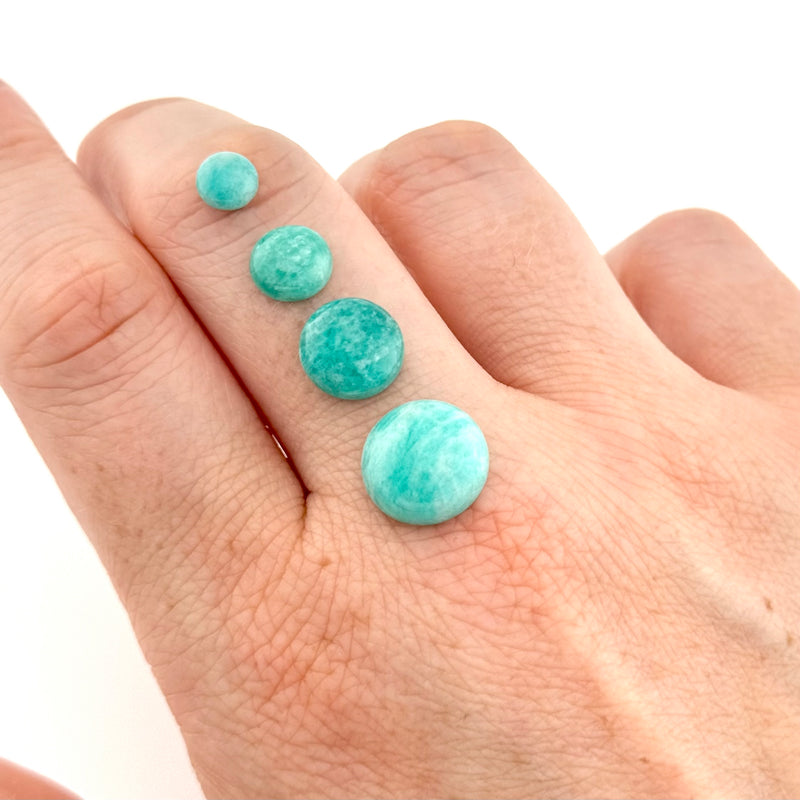 6 to 12mm Amelia Teal Amazonite™ Round Cabs