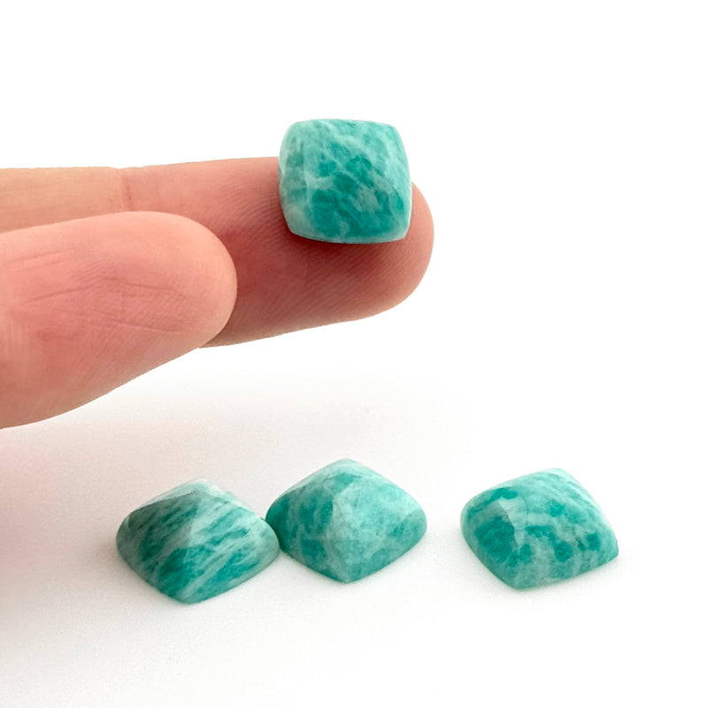 8-10mm Amelia Teal Amazonite™ Sugarloaf Cabs