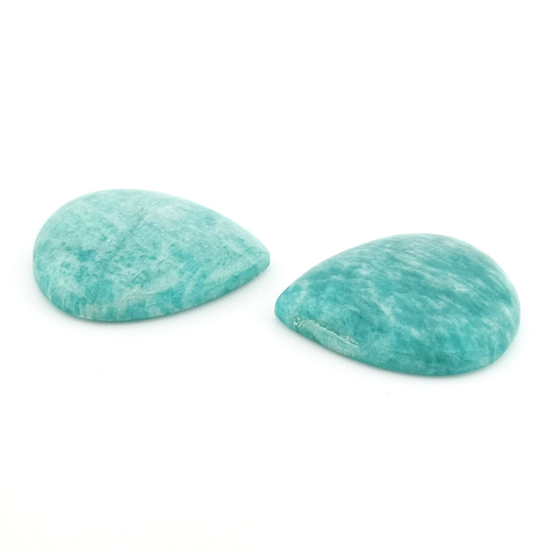 31x27mm Amelia Teal Amazonite™ Pear Cabs