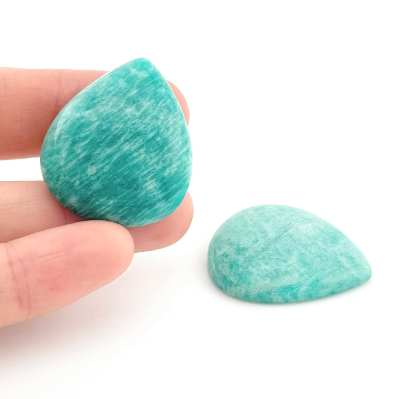 31x27mm Amelia Teal Amazonite™ Pear Cabs