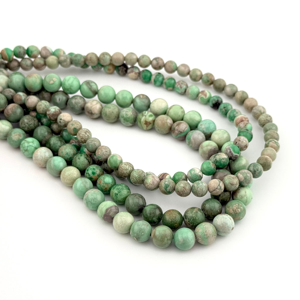 6 to 8mm Utah Veriscite Round Bead Strands