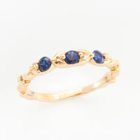 Customizable 3mm Round Three Stone Stackers Ring No. 9873