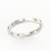 Customizable 1.5mm Round Ten Stone Organics Ring No. 9957