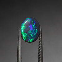 1.57ct Black Blue/Green Lightning Ridge Opal Oval Cab