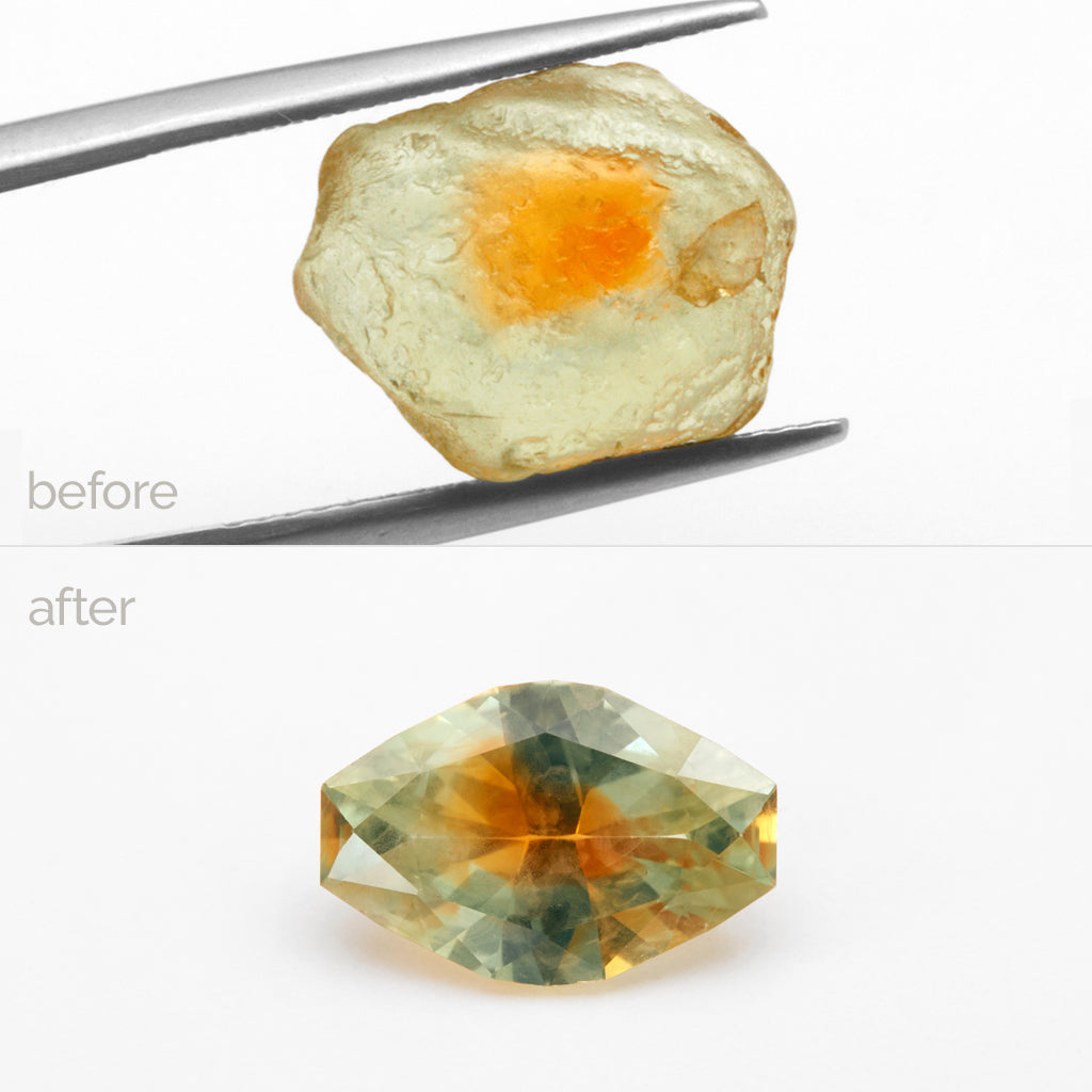 3.35ct Bi-Color Montana Sapphire Fancy Lozenge