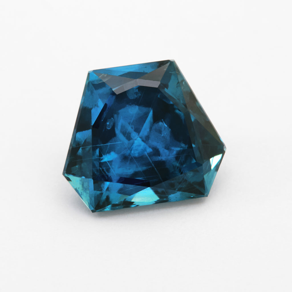 4.08ct Teal Montana Sapphire Modified Triangle