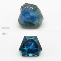 4.08ct Teal Montana Sapphire Modified Triangle