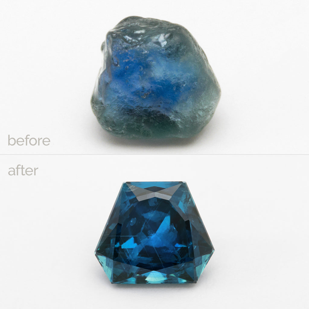 4.08ct Teal Montana Sapphire Modified Triangle
