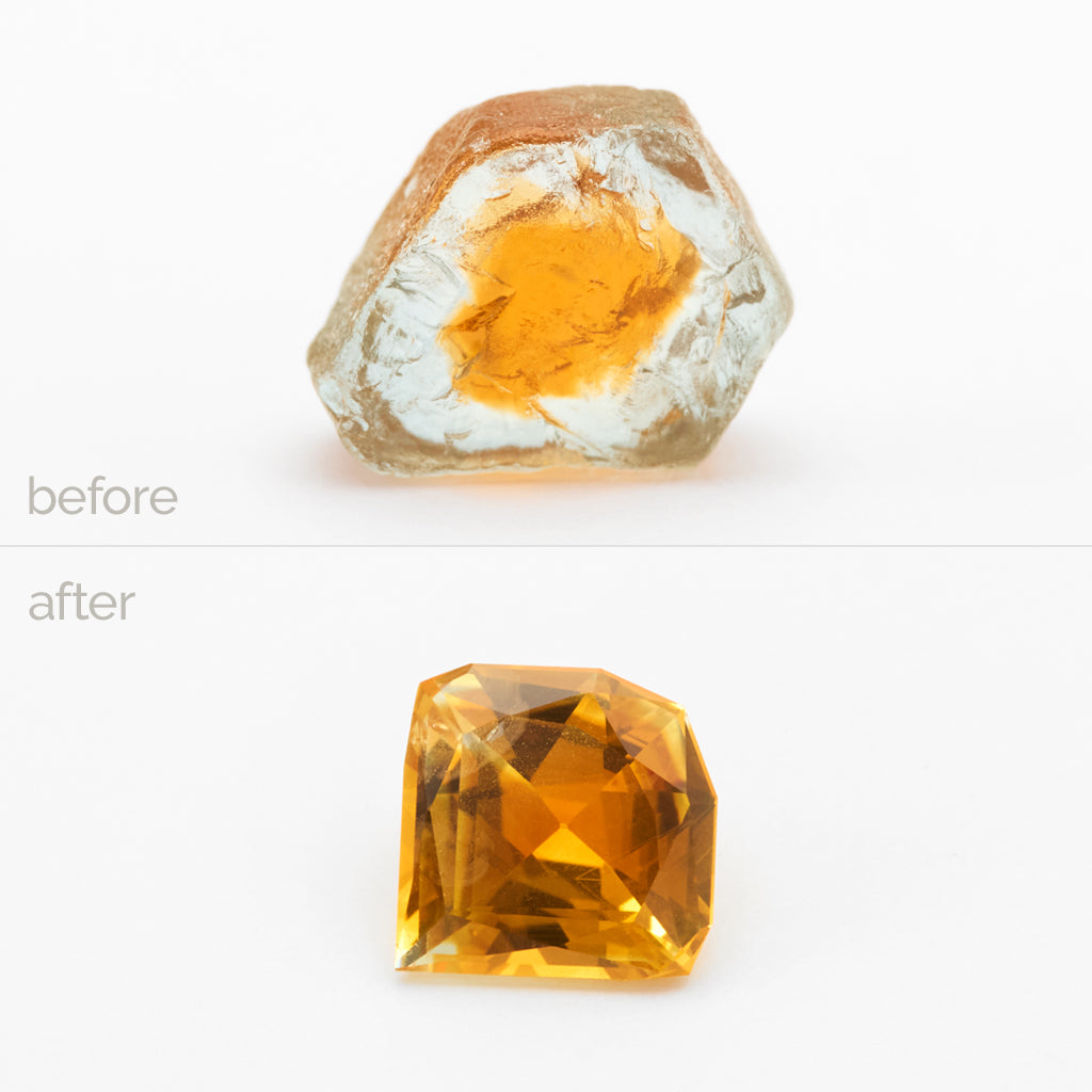 1.68ct Orange Montana Sapphire Fancy Shield