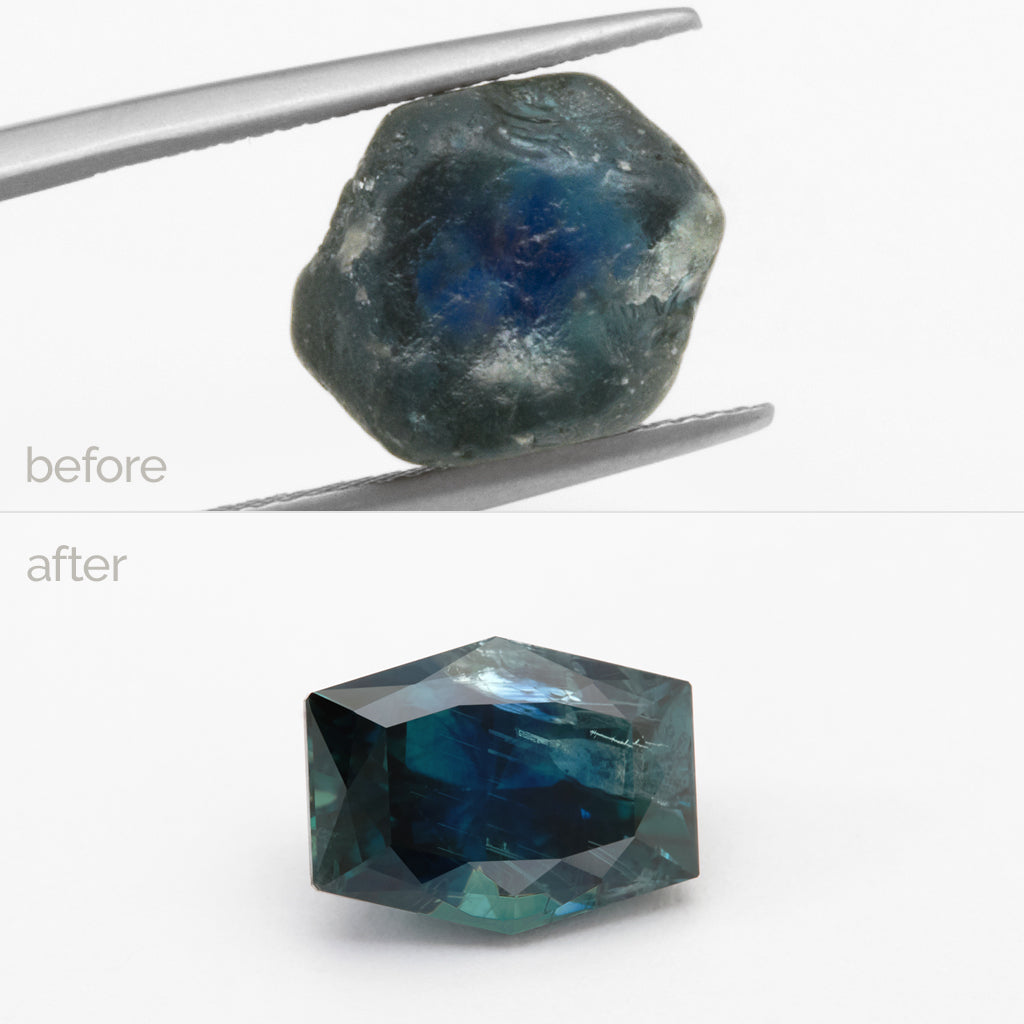 4.43ct Teal Montana Sapphire Freeform – Columbia Gem House