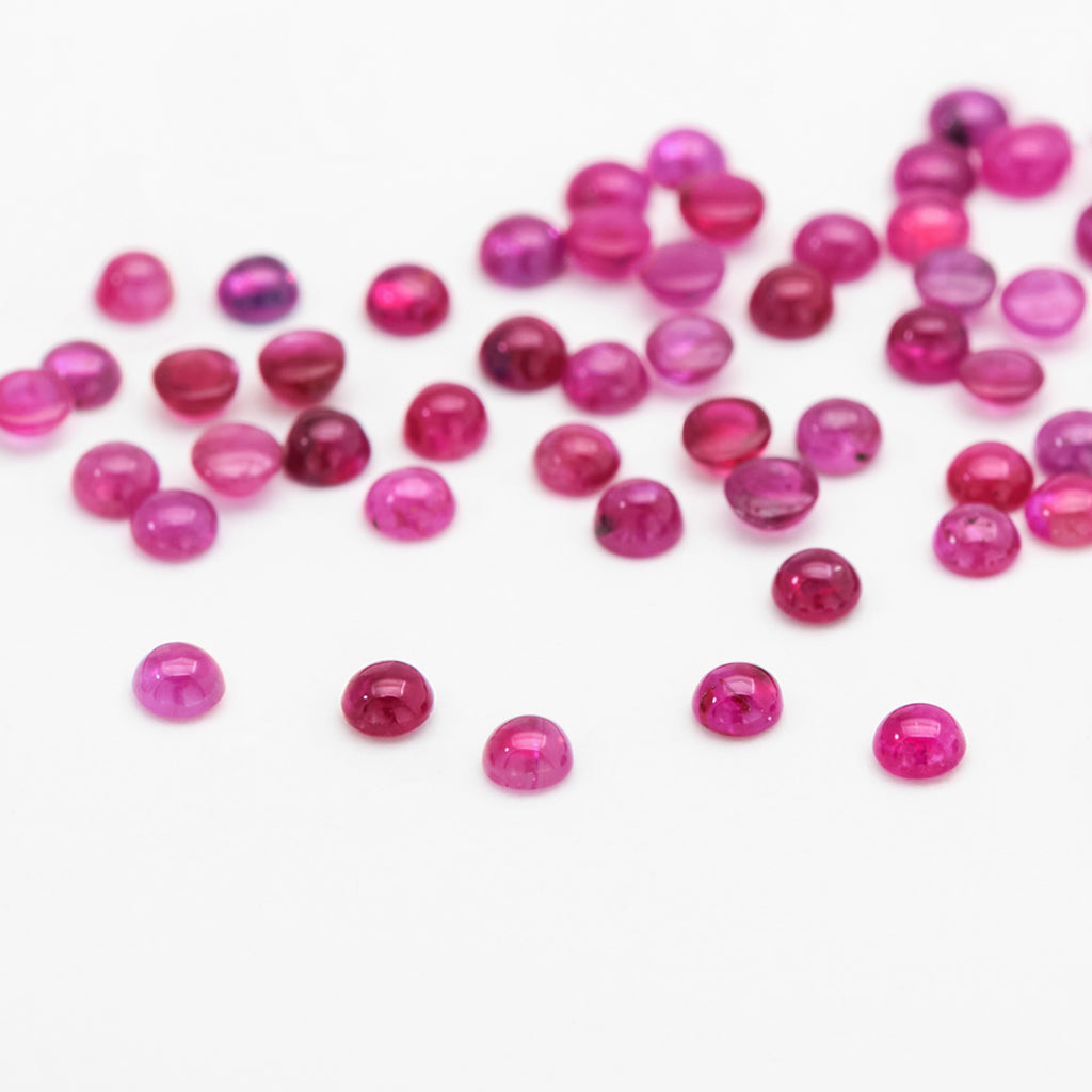 1.5 to 3.8mm AAA Vietnam Ruby Round Cabs