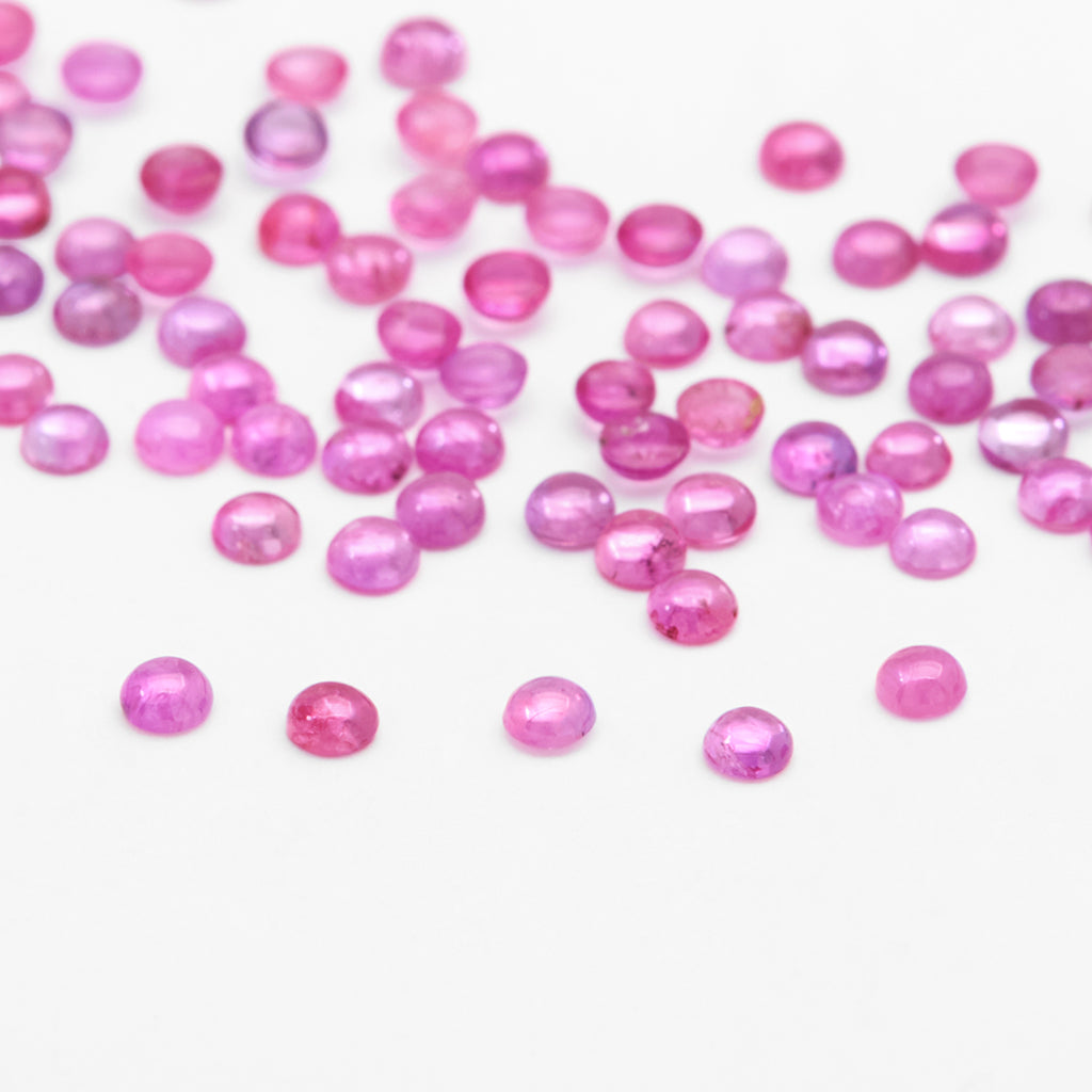 1.7 to 3.1mm Pink Vietnam Ruby Round Cabs