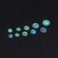 4 to 8mm Lightning Ridge Crystal Opal Round Cabs – Green Play of Color