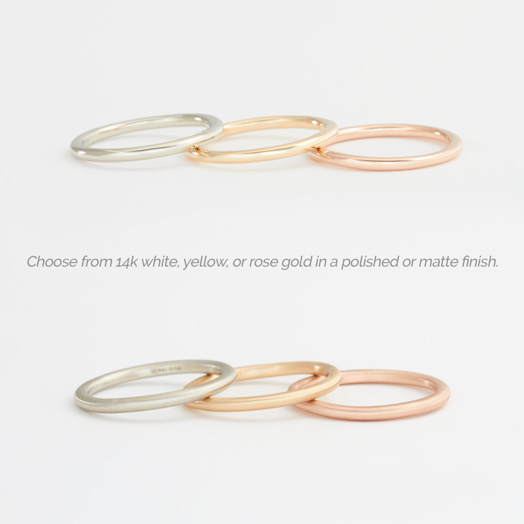 Customizable 3mm Round Three Stone Stackers Ring No. 9873