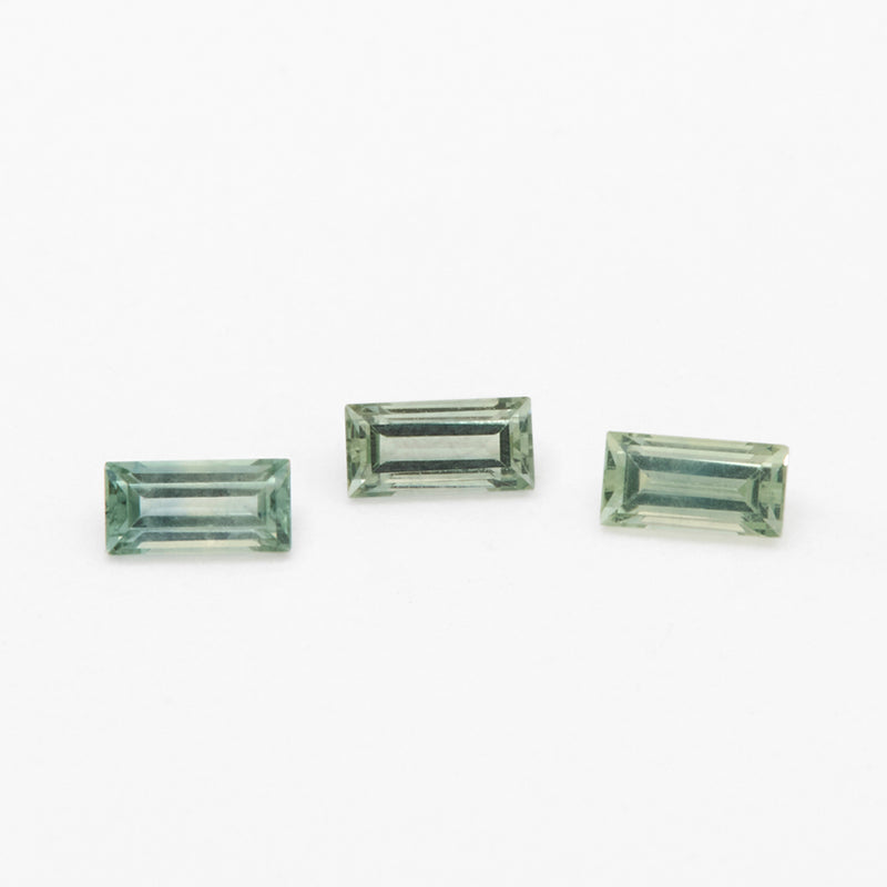4x2 to 5x2.5mm Dark Green Montana Sapphire Baguettes