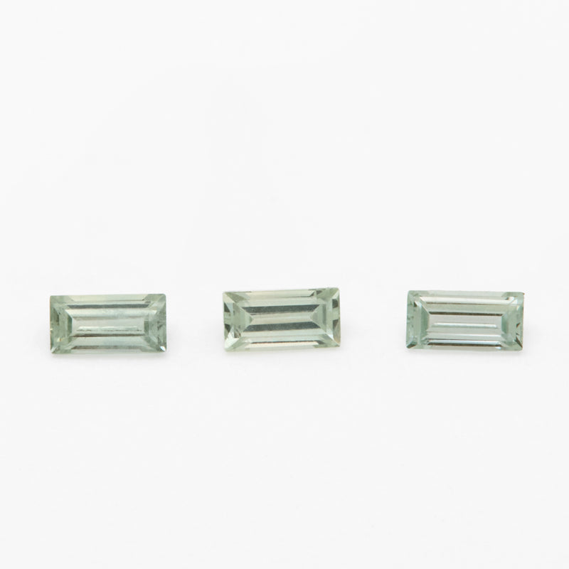 4x2 to 5x2.5mm Medium Green Montana Sapphire Baguettes