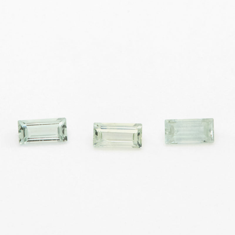 4x2 to 5x2.5mm Light Green Montana Sapphire Baguettes