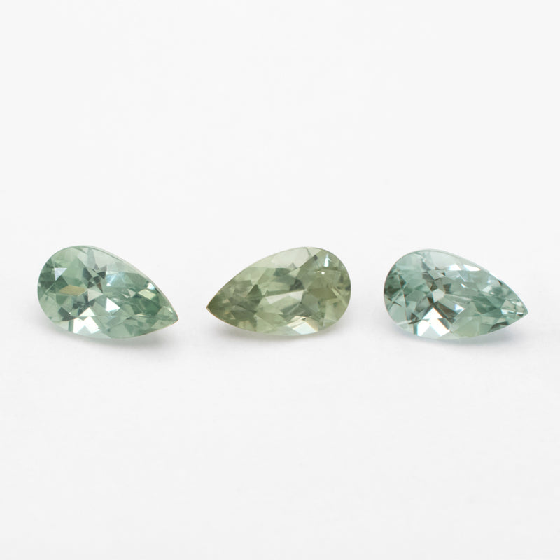 5x3 to 6x4mm Medium Green Montana Sapphire Pears