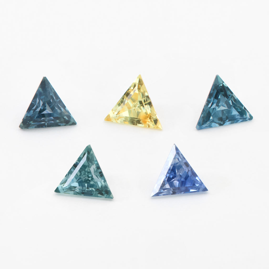 0.25 to 0.50 carat One-of-a-Kind Montana Sapphire Pointed Triangles