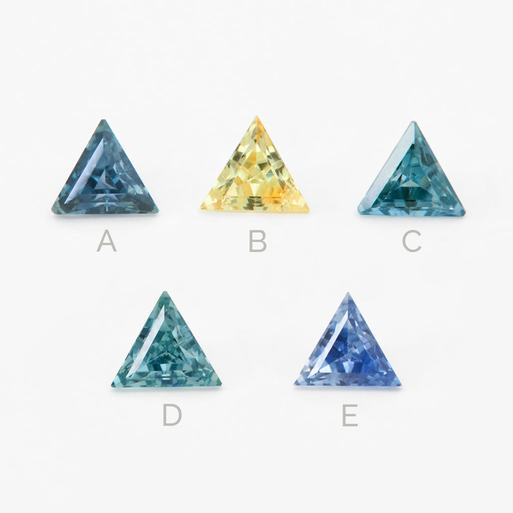 0.25 to 0.50 carat One-of-a-Kind Montana Sapphire Pointed Triangles