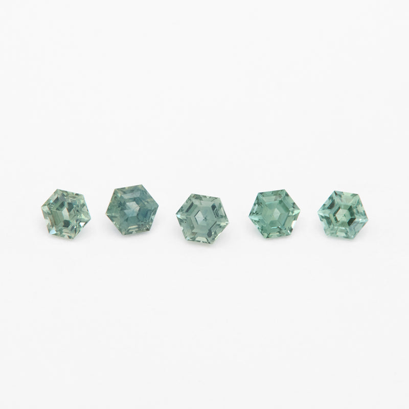 3 to 3.5mm Dark Green Montana Sapphire Hexagons