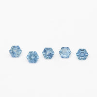 3 to 3.5mm Medium Blue Montana Sapphire Hexagons