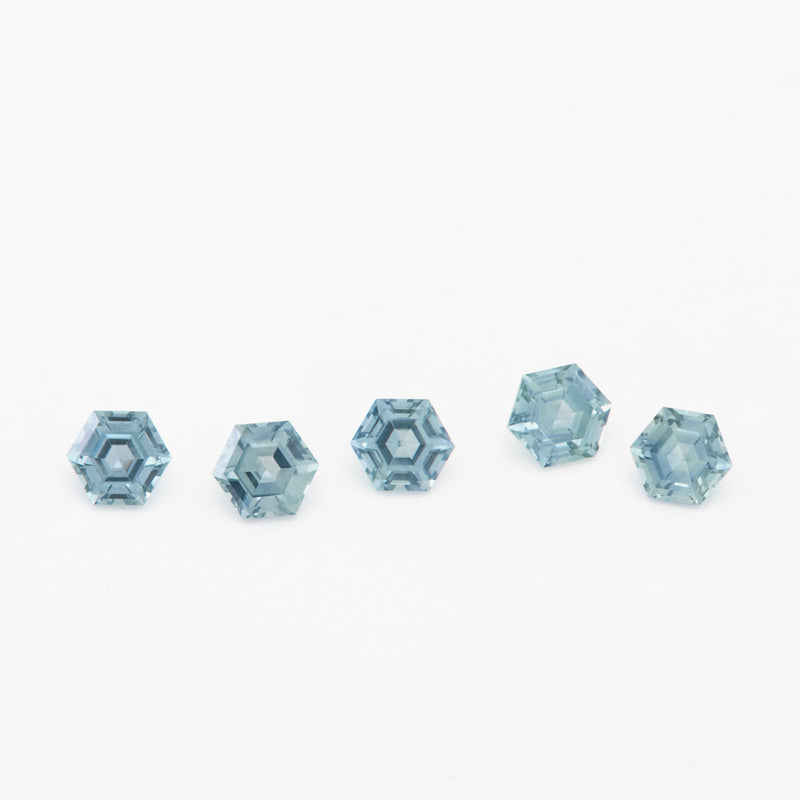3 to 3.5mm Medium Denim Montana Sapphire Hexagons