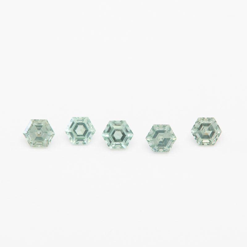 3 to 3.5mm Medium Green Montana Sapphire Hexagons