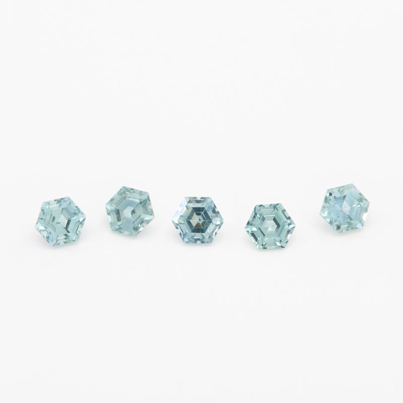3 to 3.5mm Medium Teal Montana Sapphire Hexagons