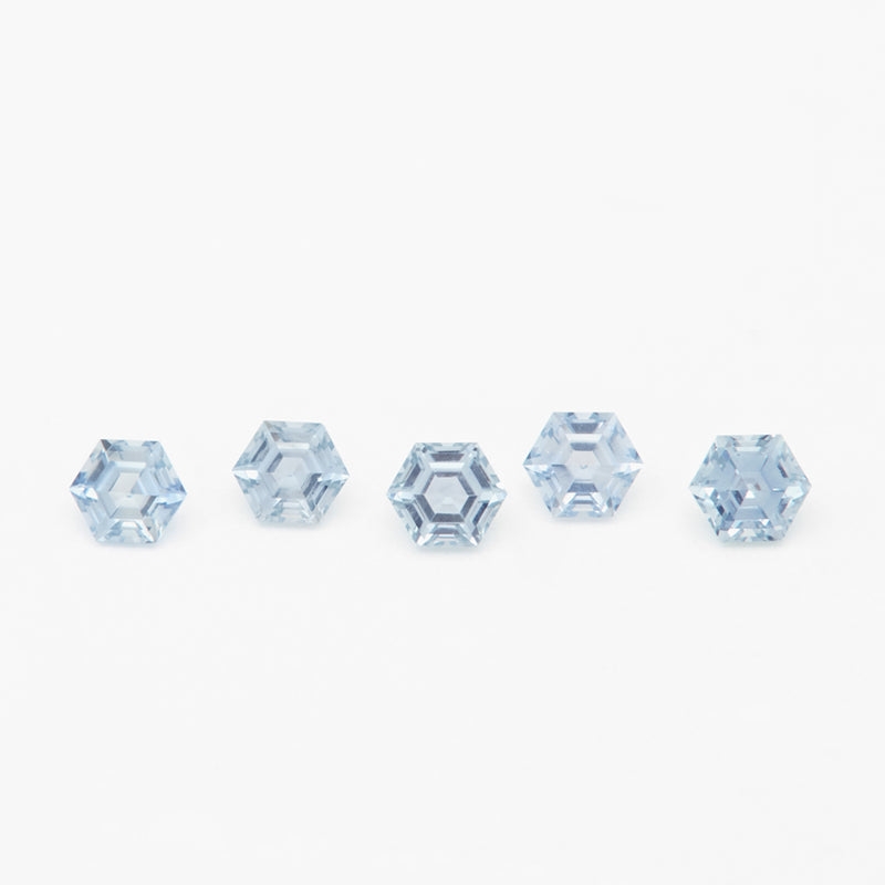 3 to 3.5mm Light Blue Montana Sapphire Hexagons