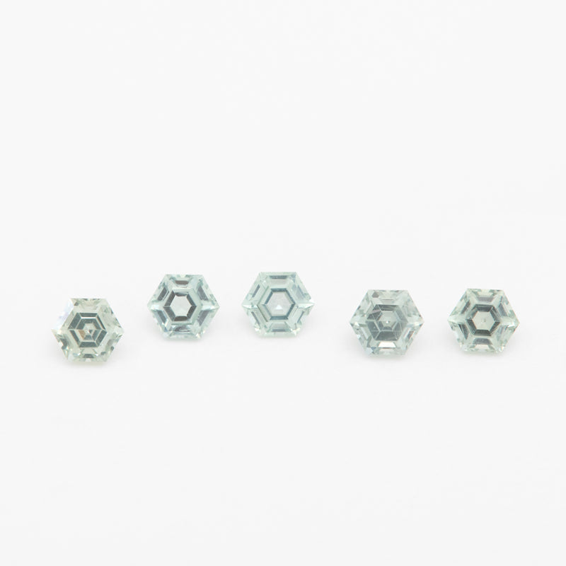 3 to 3.5mm Light Green Montana Sapphire Hexagons
