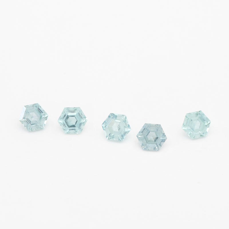 3 to 3.5mm Light Teal Montana Sapphire Hexagons