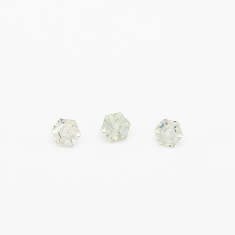3 to 3.5mm Light Yellow Montana Sapphire Hexagons