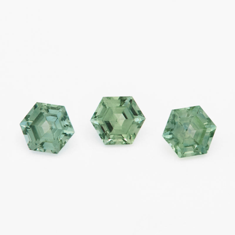 4mm Dark Green Montana Sapphire Hexagons