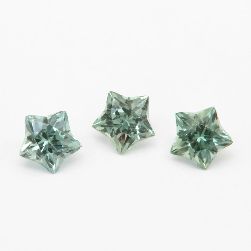 4 to 4.5mm Dark Green Montana Sapphire Star Cuts