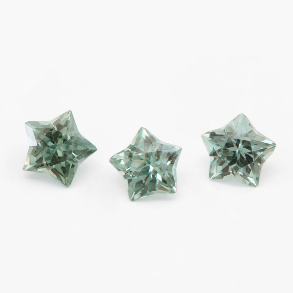 4 to 4.5mm Dark Green Montana Sapphire Star Cuts