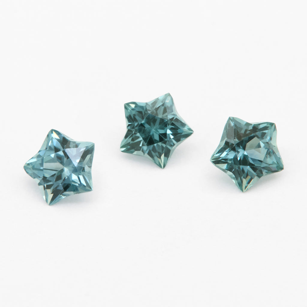 4 to 4.5mm Dark Teal Montana Sapphire Star Cuts