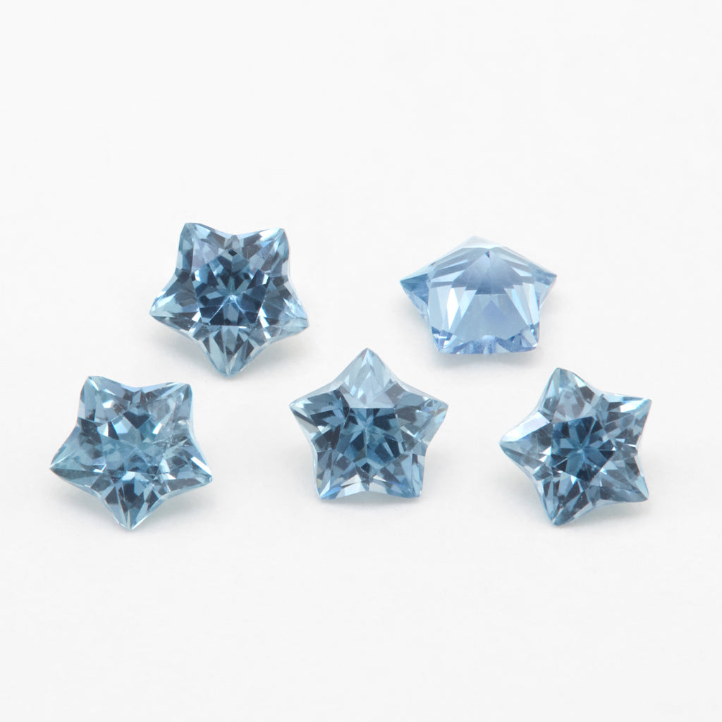 3.5 to 5mm Medium Blue Montana Sapphire Star Cuts