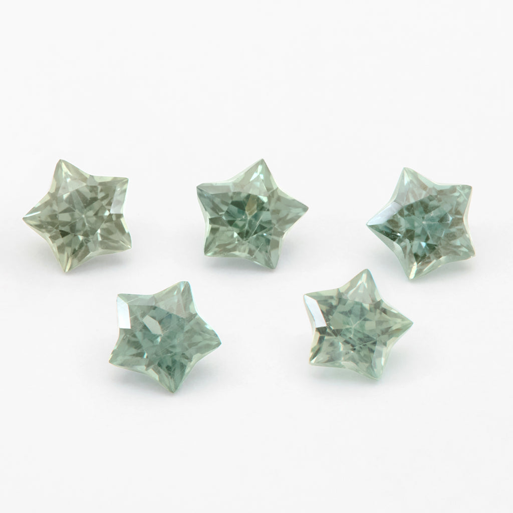 3.5 to 5mm Medium Green Montana Sapphire Star Cuts