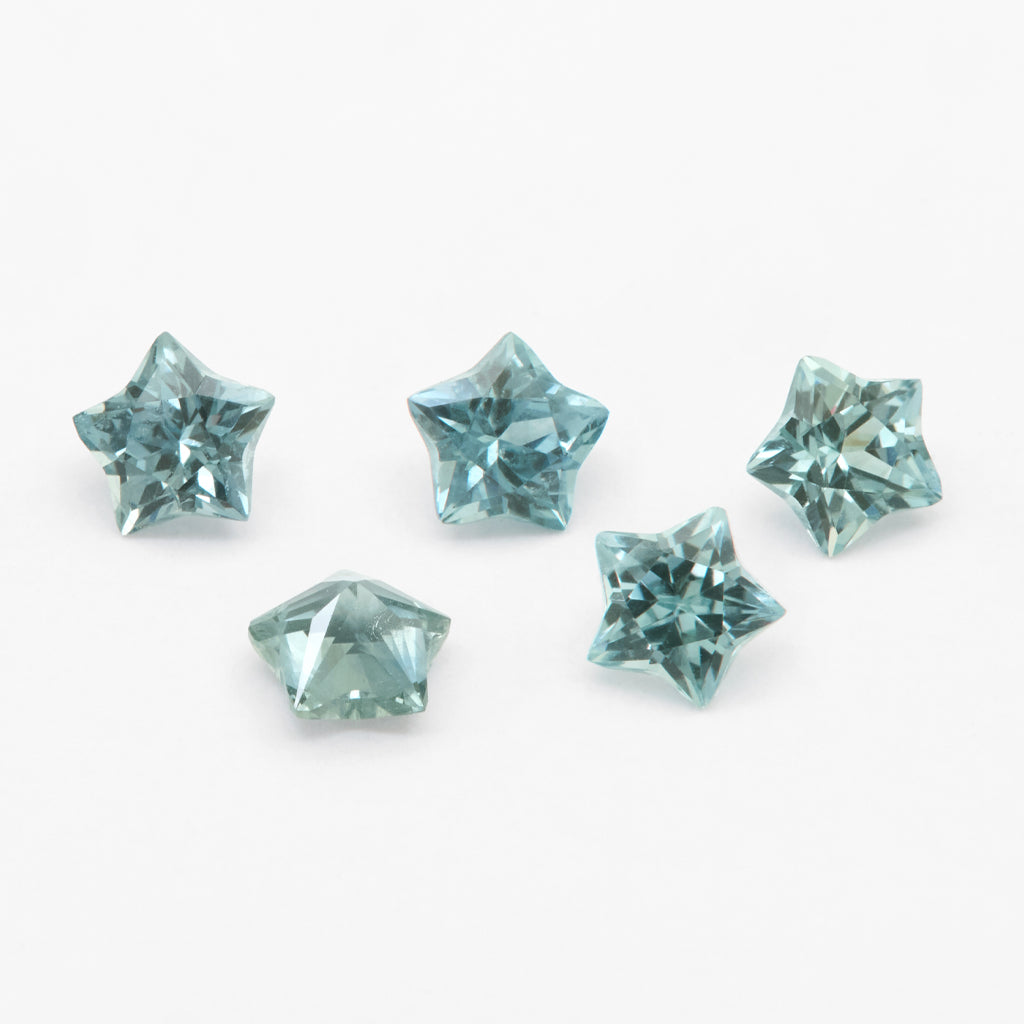 3.5 to 5mm Medium Teal Montana Sapphire Star Cuts
