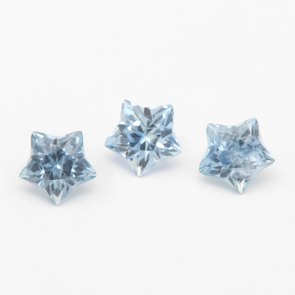 3.5 to 5mm Light Blue Montana Sapphire Star Cuts