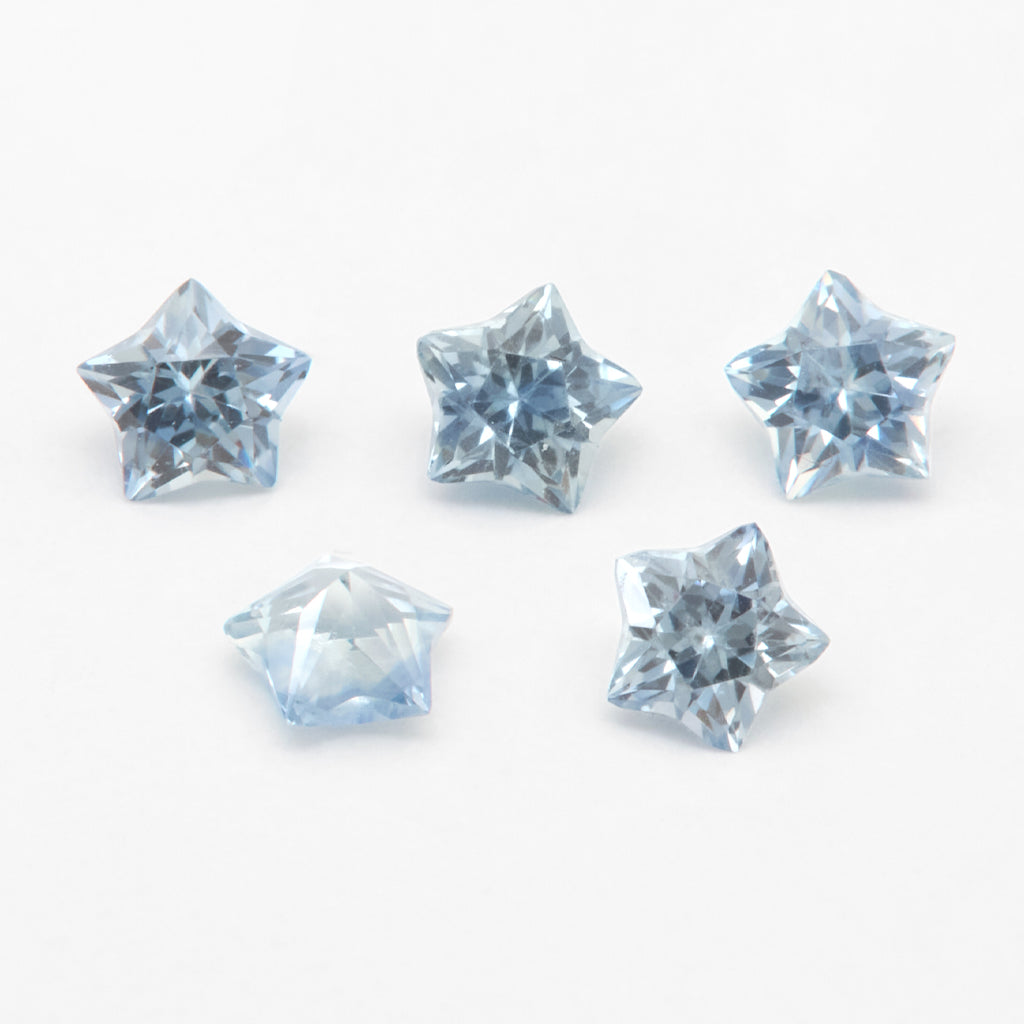 3.5 to 5mm Light Blue Montana Sapphire Star Cuts