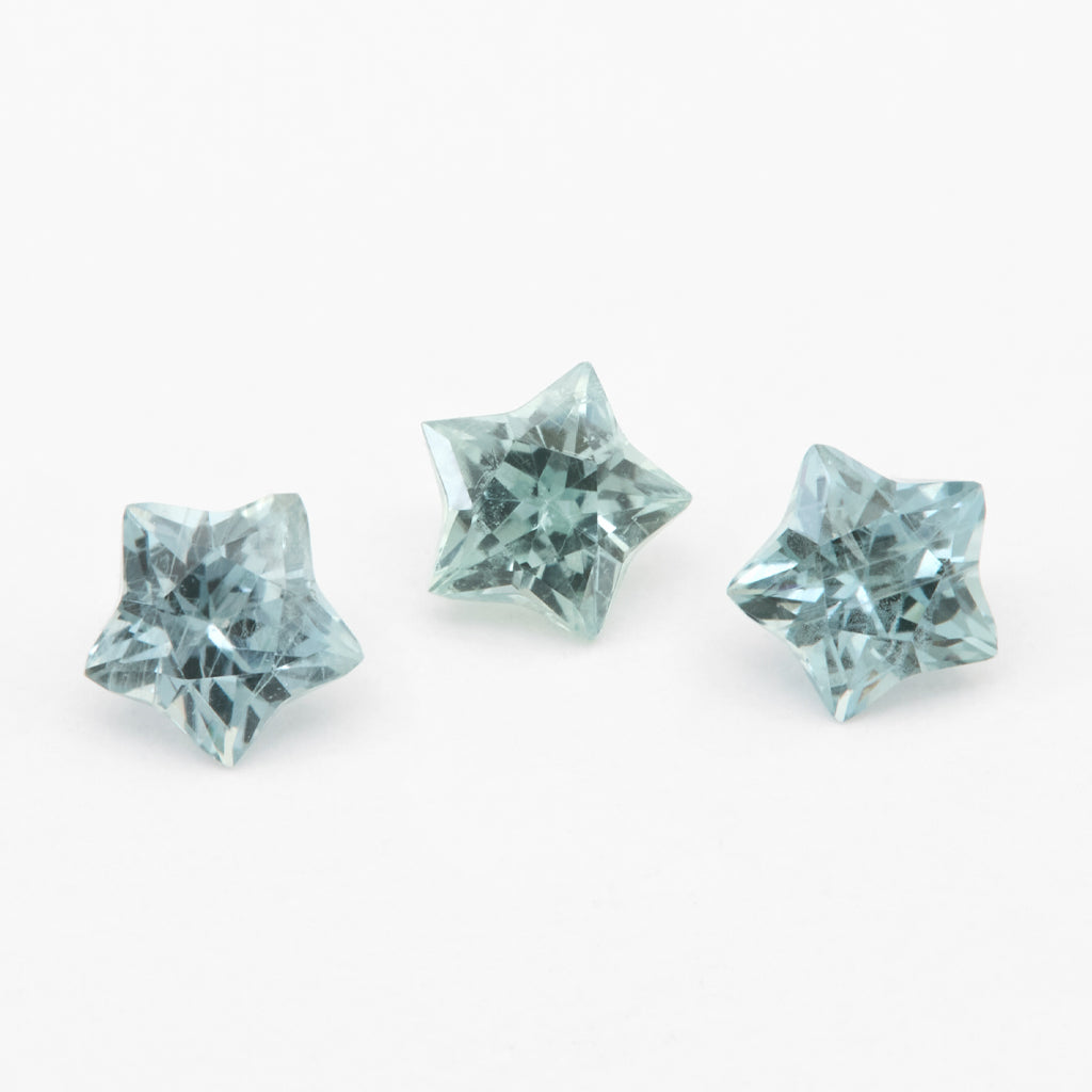 3.5 to 5mm Light Teal Montana Sapphire Star Cuts