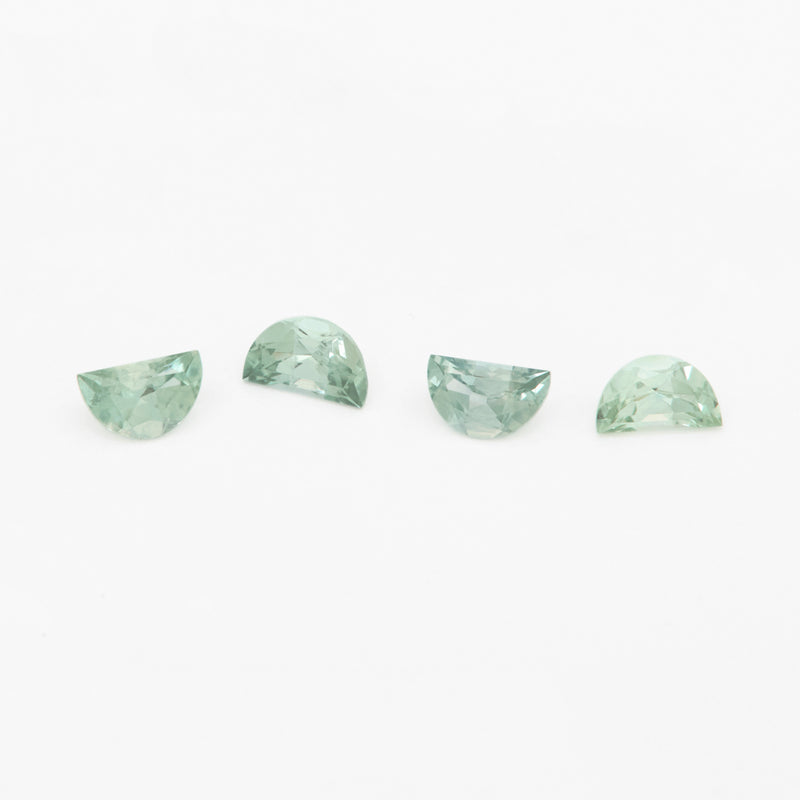 5x3 to 6x4mm Light Green Montana Sapphire Half Moons