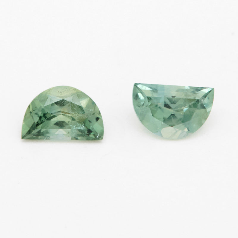 5x3 to 6x4mm Dark Green Montana Sapphire Half Moons
