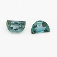 5x3 to 6x4mm Dark Teal Montana Sapphire Half Moons