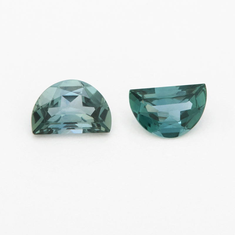 5x3 to 6x4mm Dark Teal Montana Sapphire Half Moons
