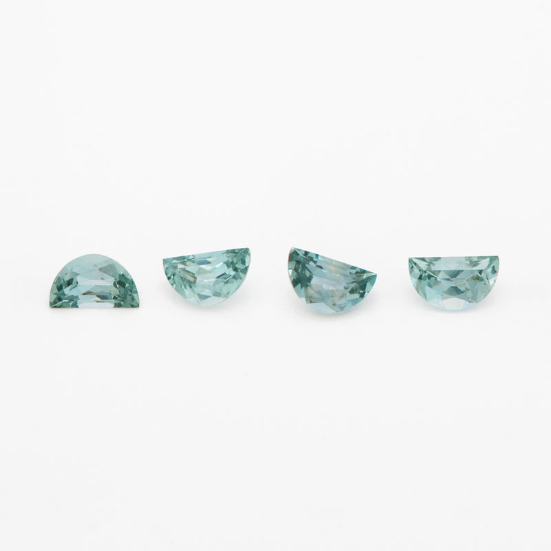 5x3 to 6x4mm Medium Teal Montana Sapphire Half Moons
