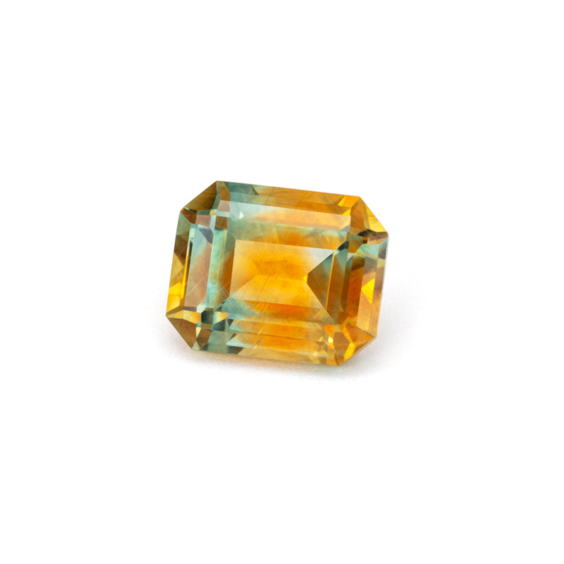 3.14ct Bi-Color Montana Sapphire Emerald Cut