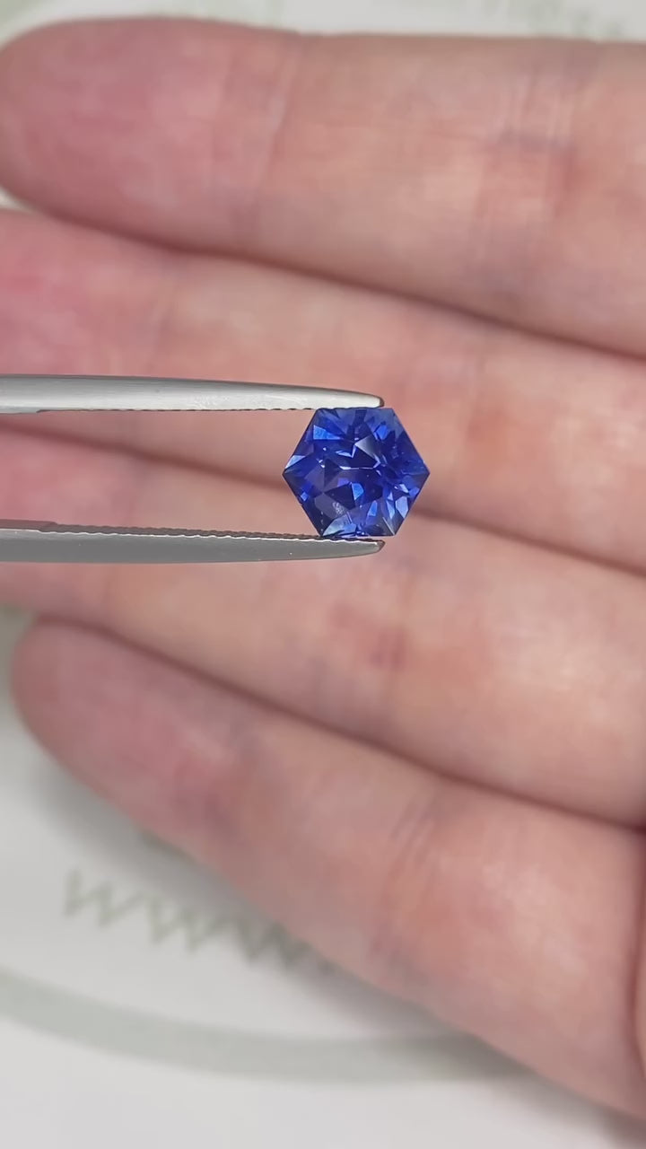 2.51ct Bright Blue Montana Sapphire Hexagon